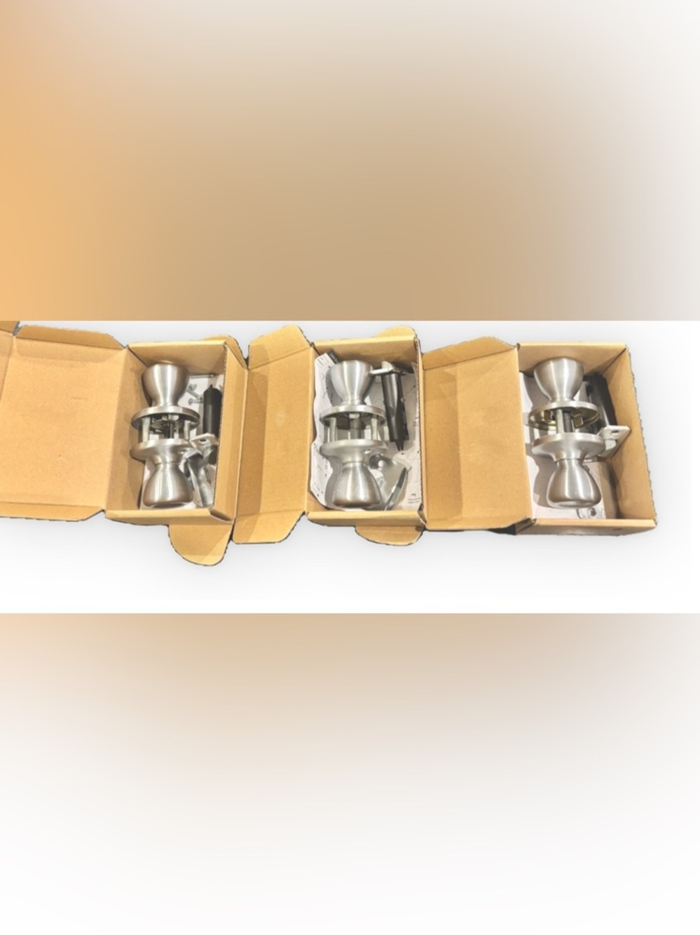 Stainless Silver Door Knob Set - Satin Finish